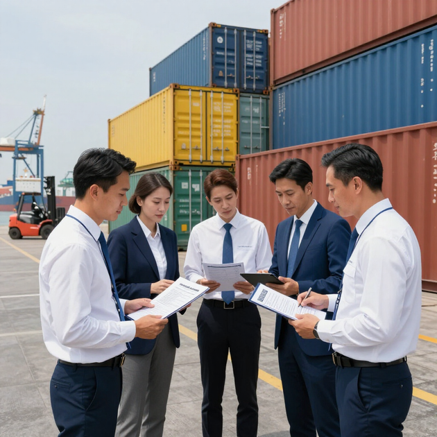Equipo de AGS Global Logistics revisando documentación de comercio exterior