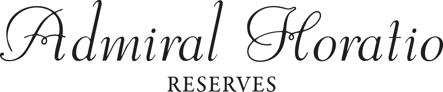 Admiral Floratio RESERVES logo in black cursive on a white background