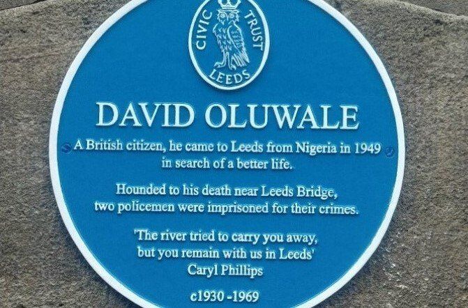 David Oluwale Blue bridge plaque