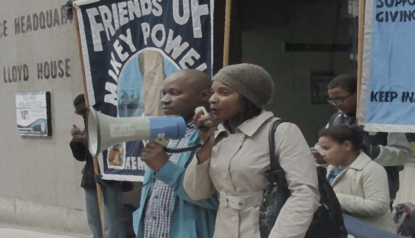 Mikey's family at public demo