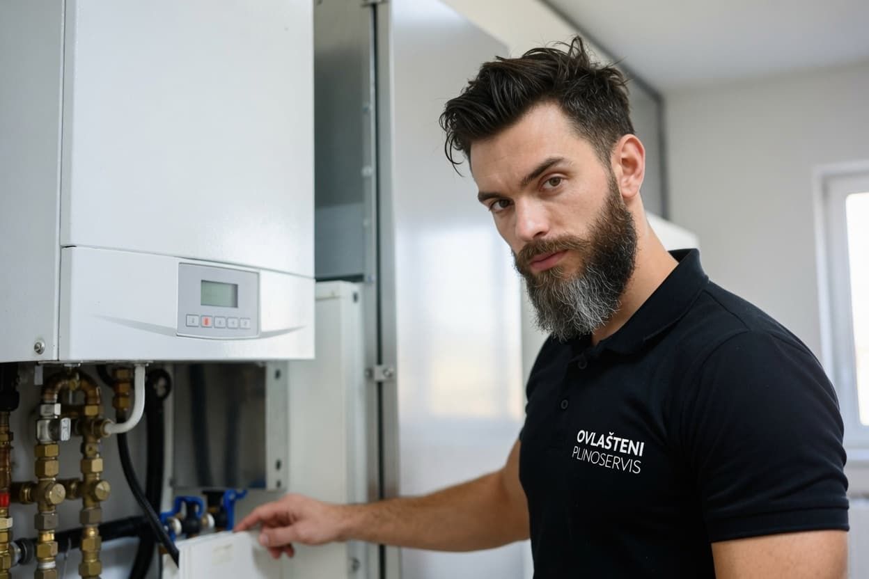 Serviser servisira plinski bojler