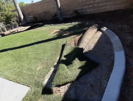 Damaged artificial grass