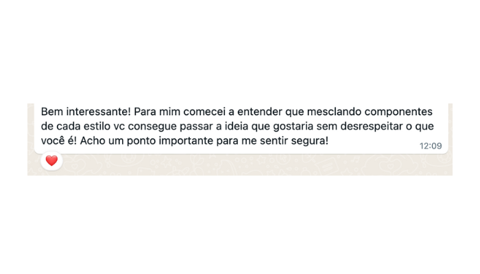 depoimento de mulher que participou do destaque