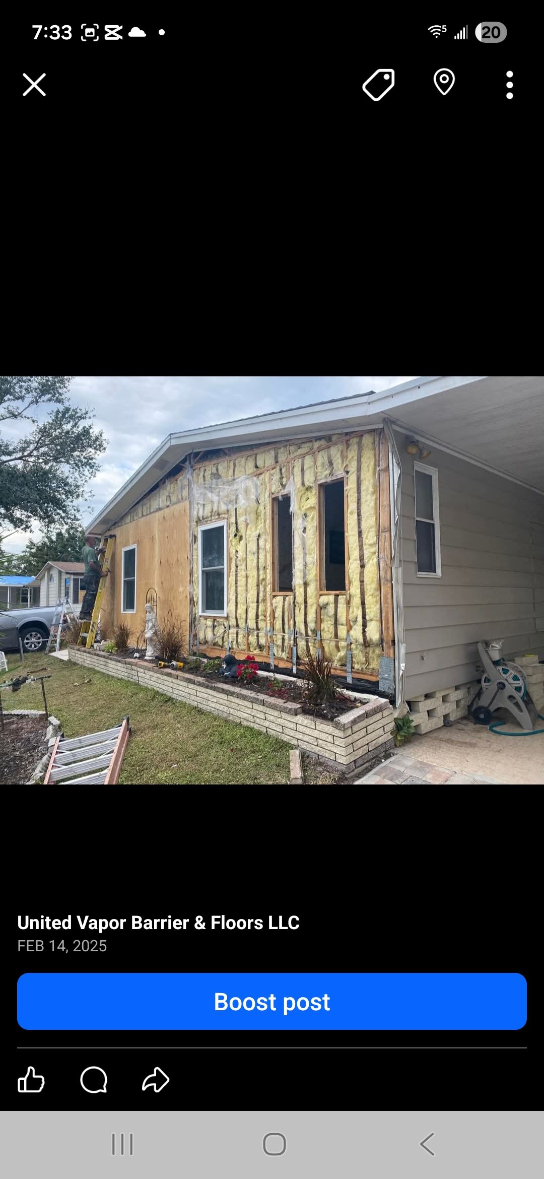 House with siding partially removed, showing wooden framing. Landscaping in front. House with siding partially removed, showing wooden framing. Landscaping in front.