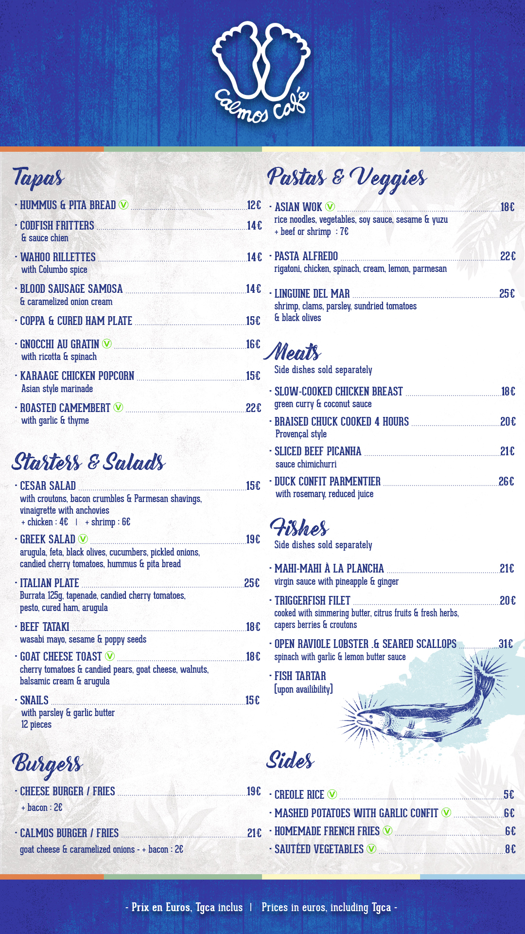 Calmo Menu Our Menu | Calmos Café | Restaurant | St. Martin