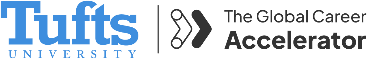 Tufts University and The Global Career Accelerator logos