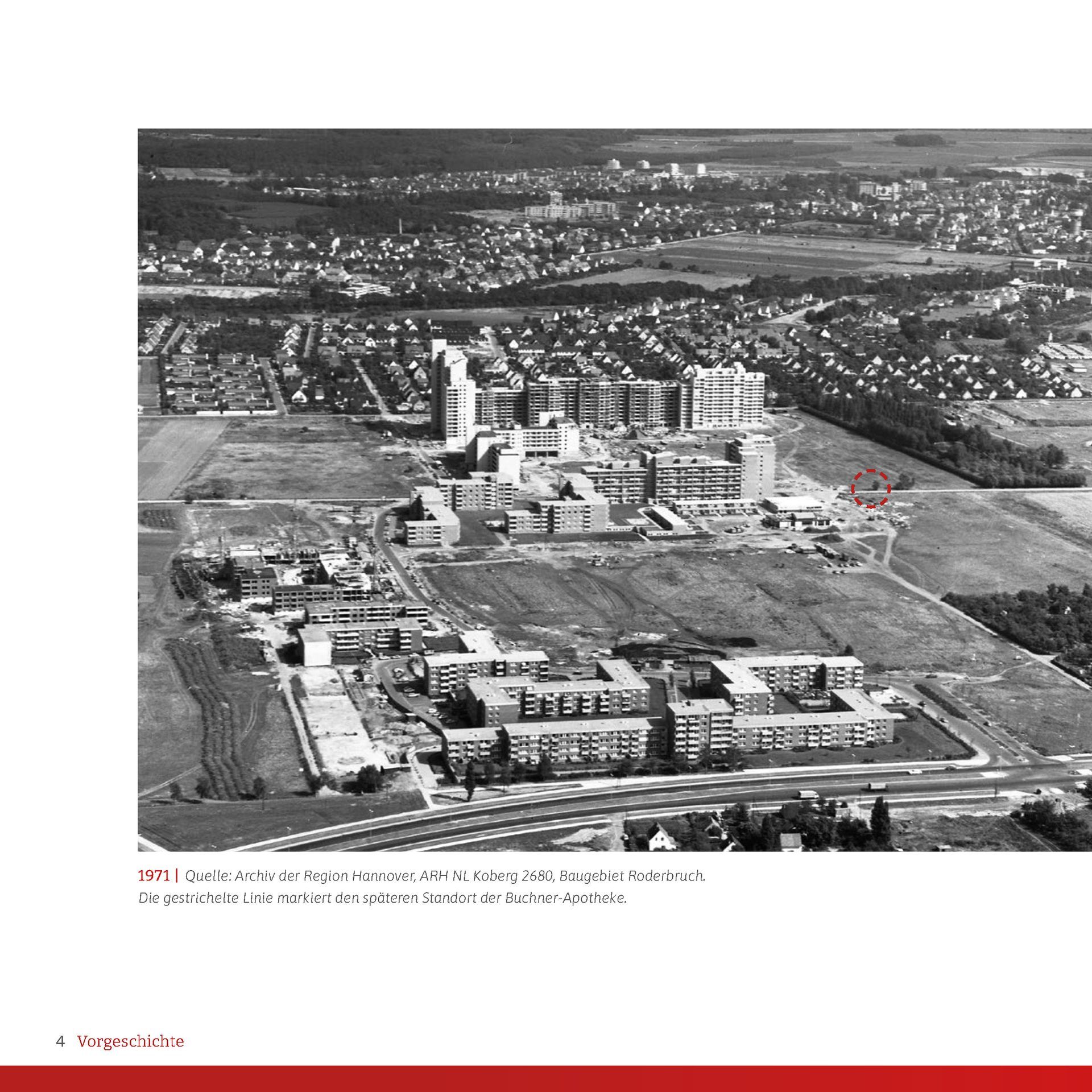 Eine Luftaufnahme einer Stadt mit vielen Gebäuden und Bäumen.