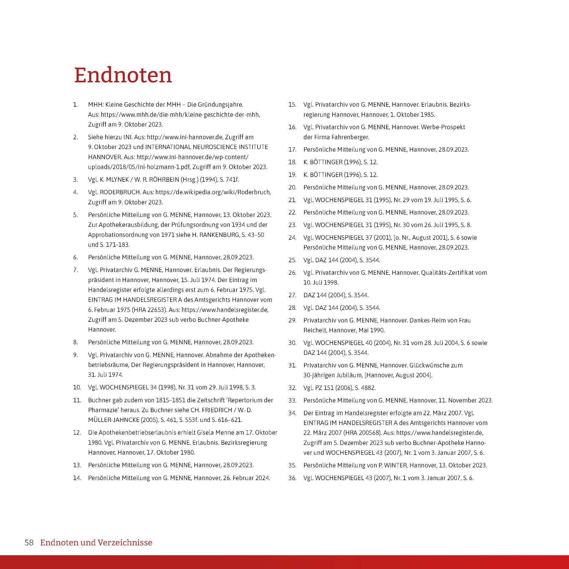 Eine Seite eines Buches mit dem Wort Endnoten darauf.