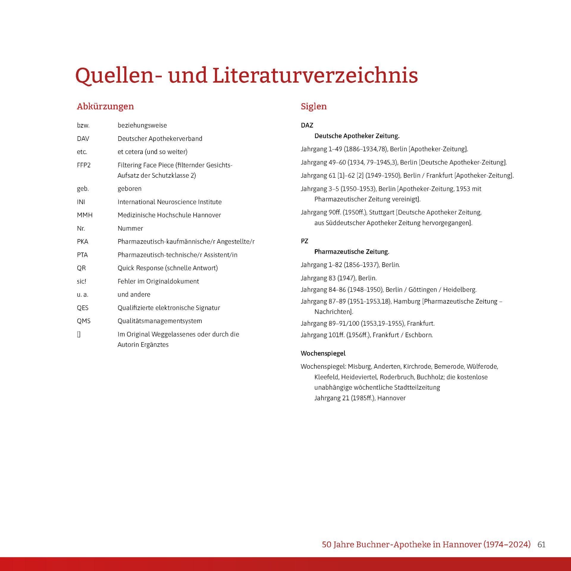 A page of a book titled quellen-und literaturverzeichnis