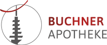 Ein Logo für eine Apotheke namens Buchner Apotheke mit Link zur Startseite