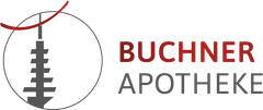 Link zur Startseite Ein Logo für eine Apotheke namens Buchner Apotheke mit Link zur Startseite