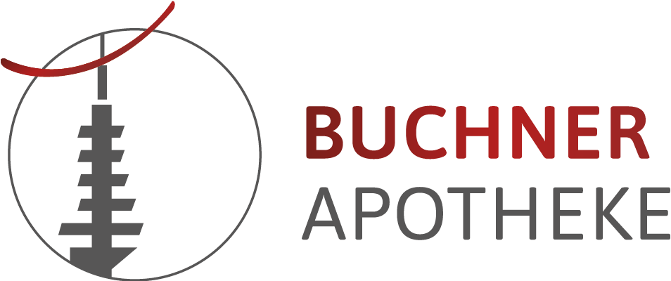 Das Logo der Buchner Apotheke zeigt ein Kreuz in einem Kreis.