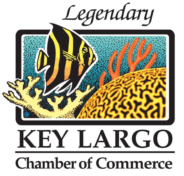 Legendary Key Largo Chamber of Commerce logo with tropical fish, coral, and ocean scene