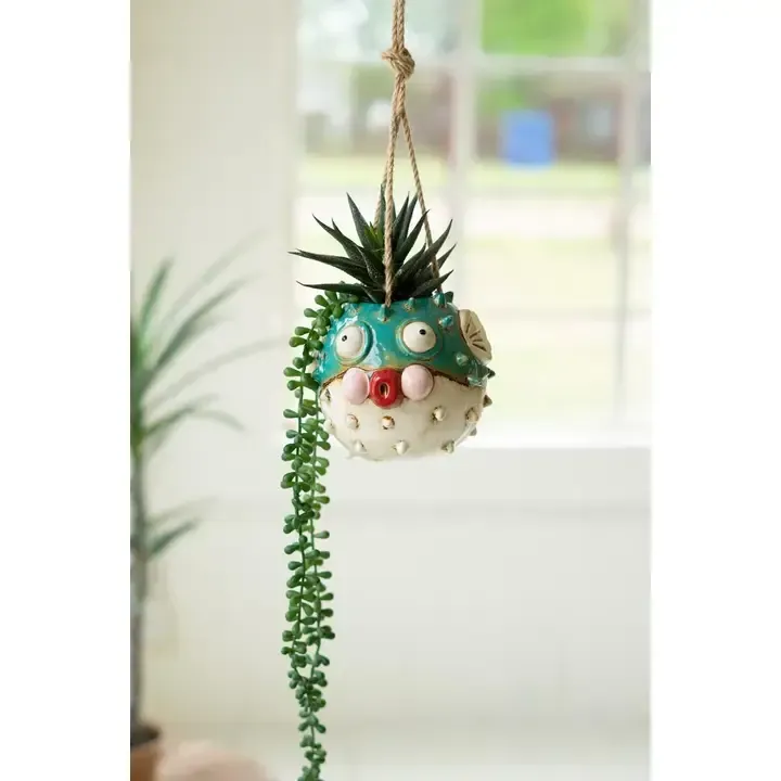 Ceramic Hanging Blowfish Planter