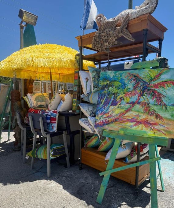 Swing Chair with cushions sold at Island Vibes Key Largo Florida Boutique