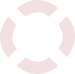 A pink life preserver with four circles around it on a white background.