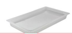 Bandeja de comida rectangular de color blanco.