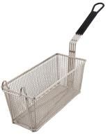 Cesta para freír de alambre metálico con asa de color negro.