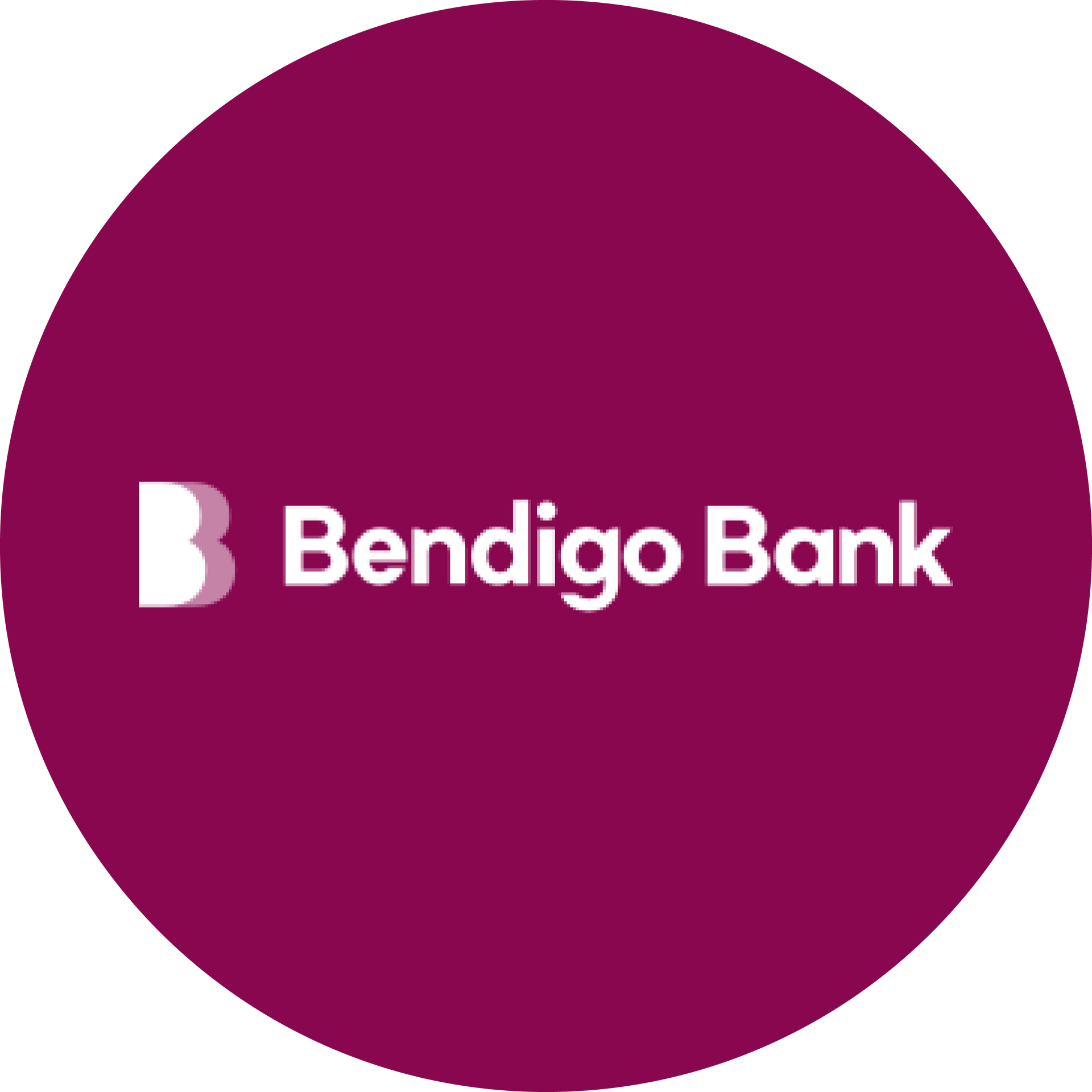 The bendigo bank logo is in a purple circle.