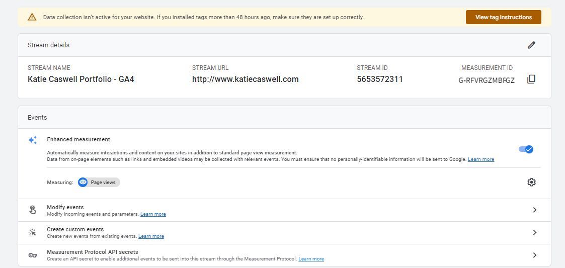 Google Analytics 4 Data Stream Setup