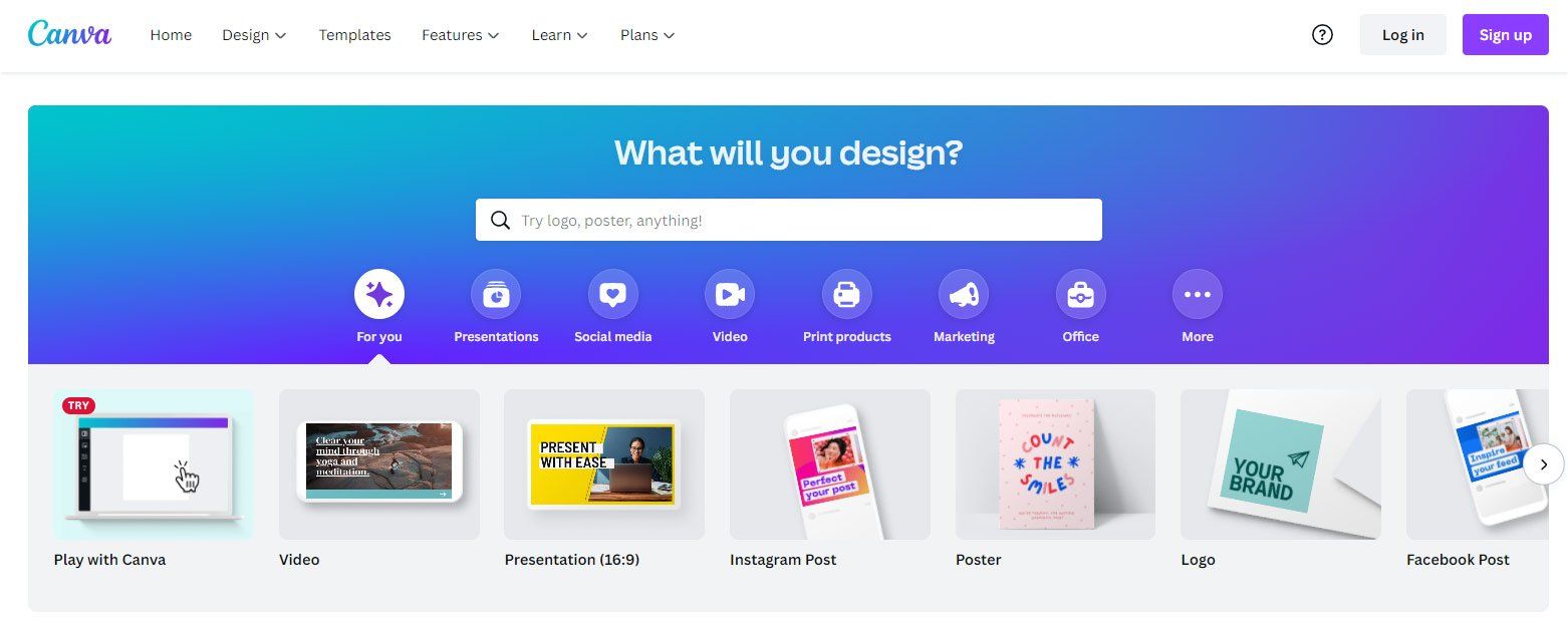 canva sign up screen