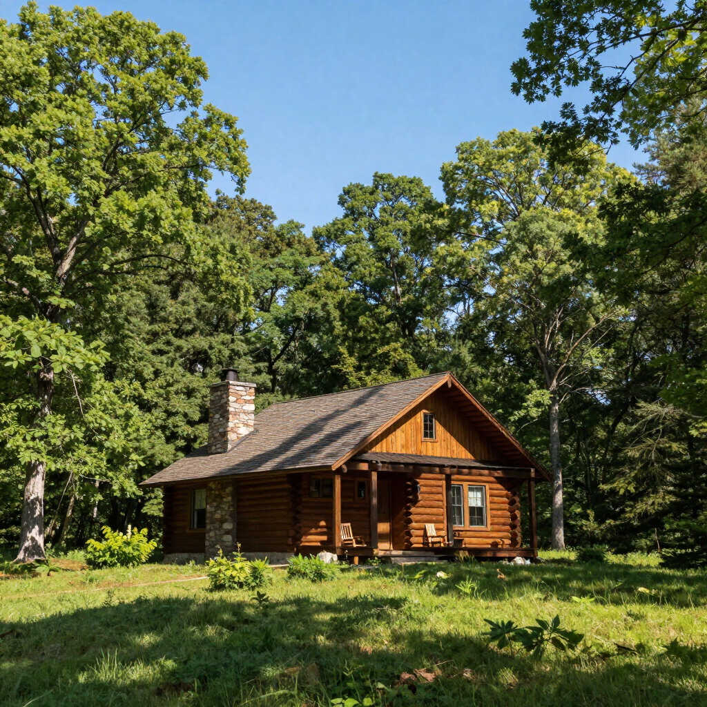 A scenic view of a vacation home in the Ozarks mountains.