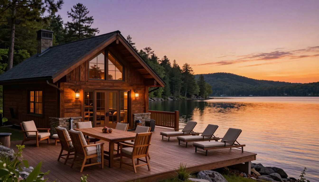 A scenic view of a vacation home in the Ozarks