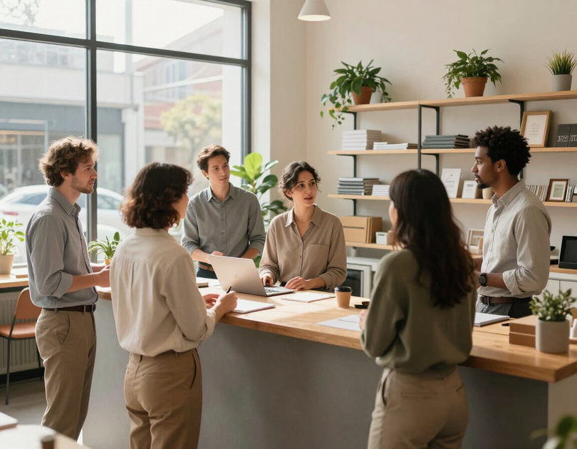 Small business and nonprofit teams collaborating