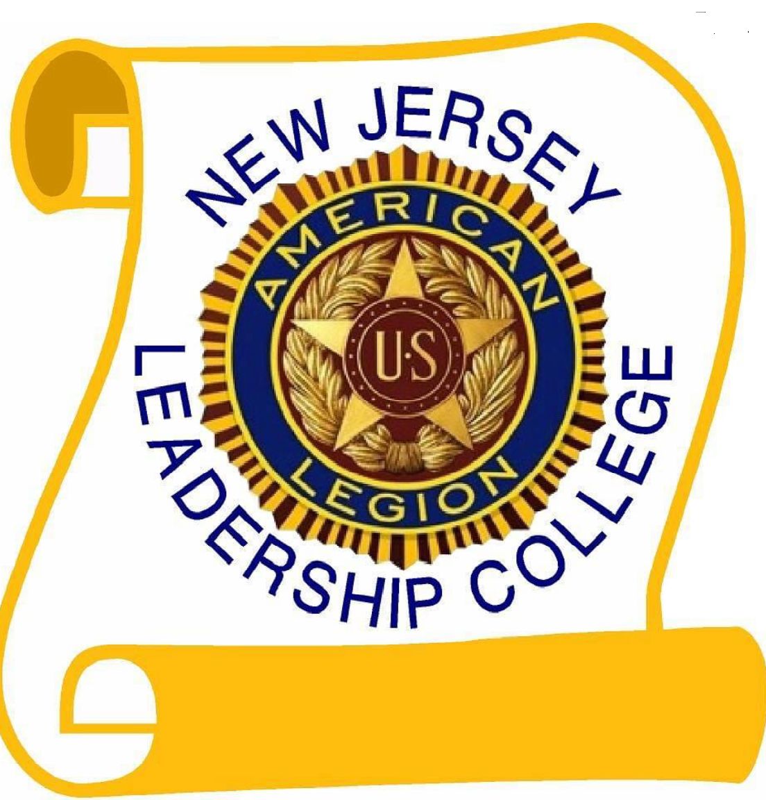 New Jersey American Legion Leadership College logo within a yellow scroll.