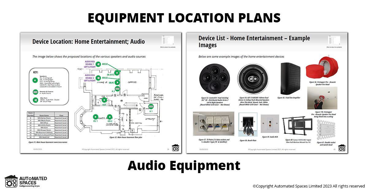 smart home documentation equipment location plan audio equipment