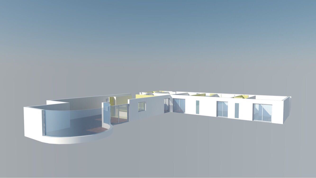 3D graphic showing exterior of house