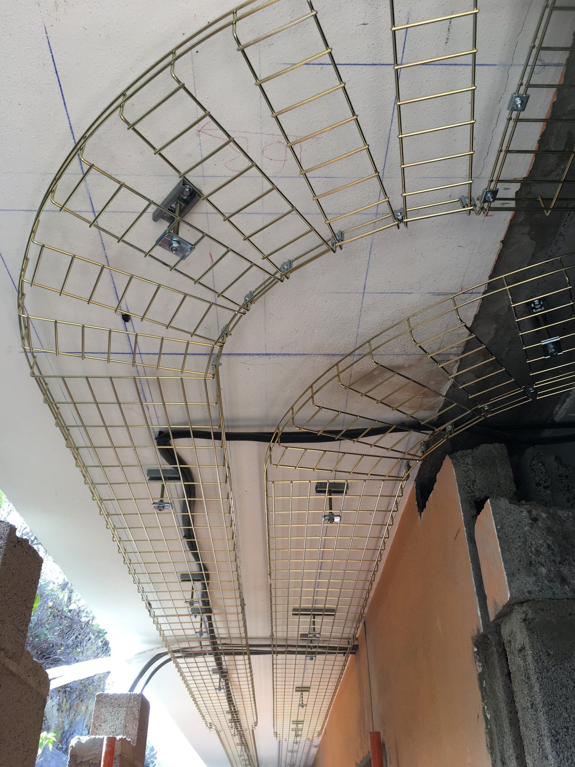 Photograph of basket tray on ceiling