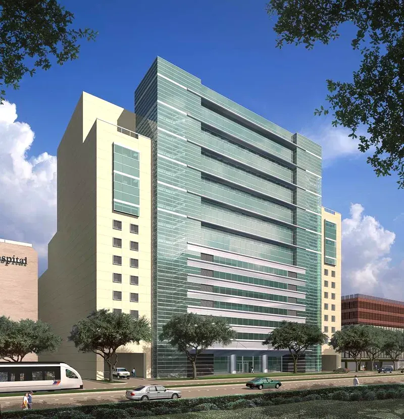 An artist 's impression of a hospital building