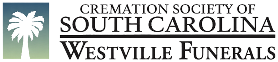 Logo for Cremation Society of South Carolina, Westville Funerals, with palm tree icon and text