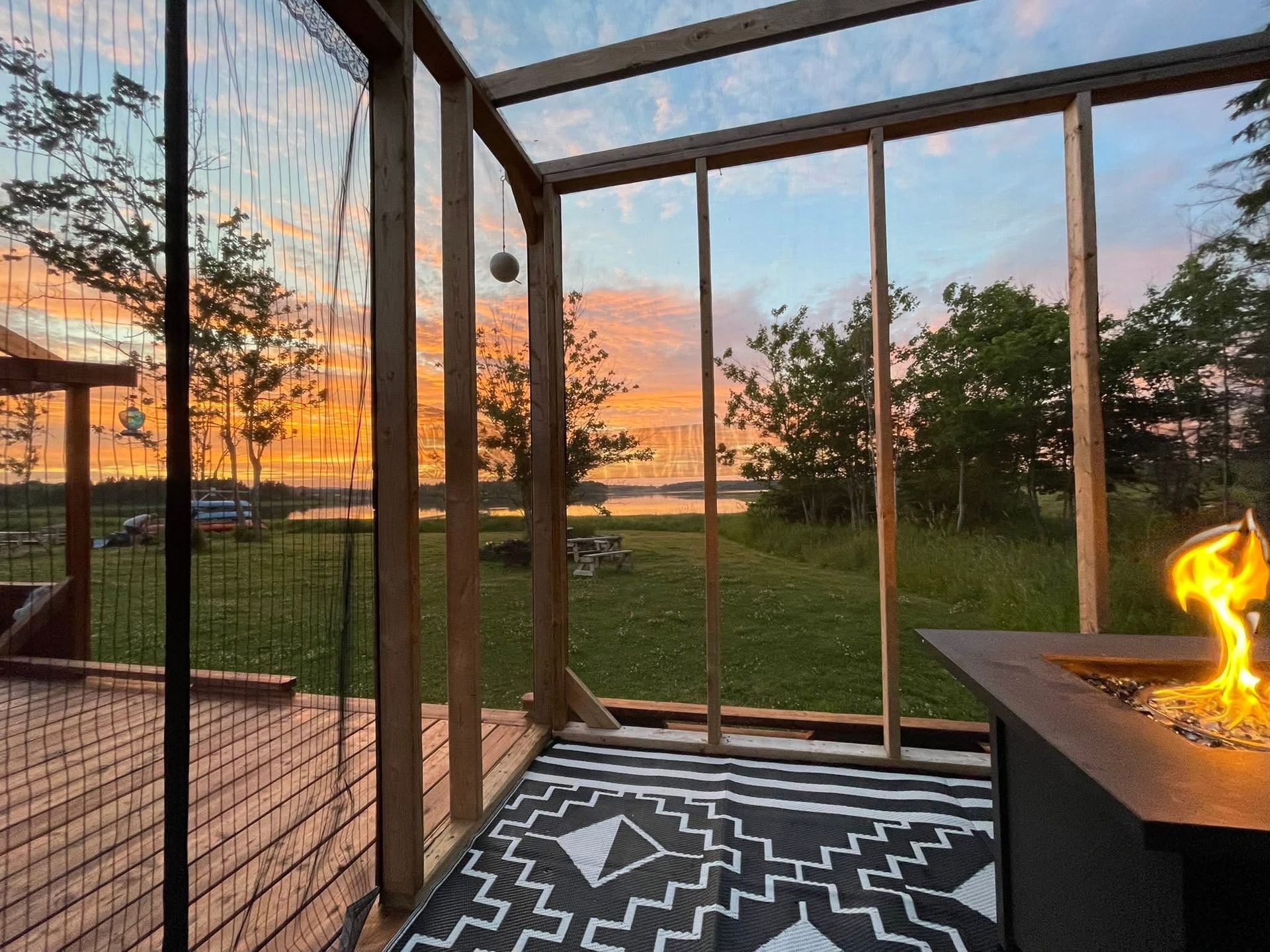Fire Table + Gazebo + Sunsets 