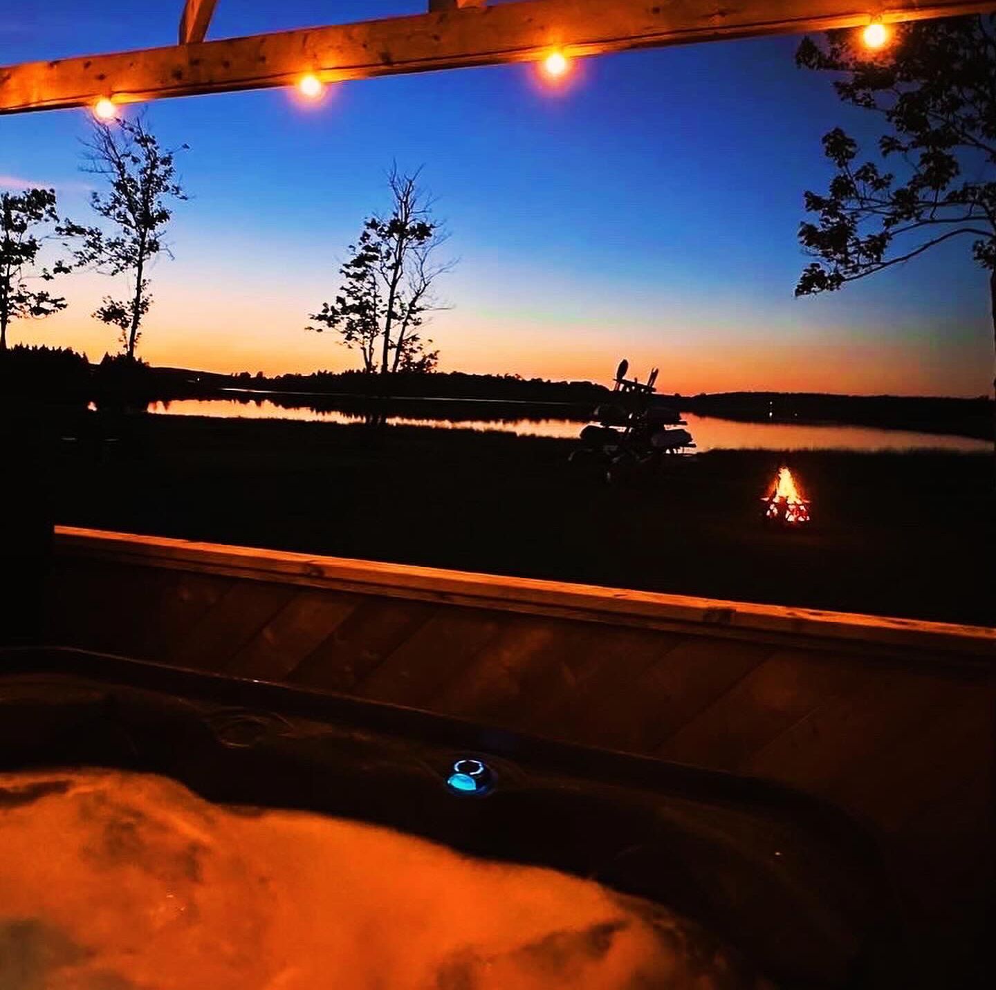 Night Views in the Hot Tub