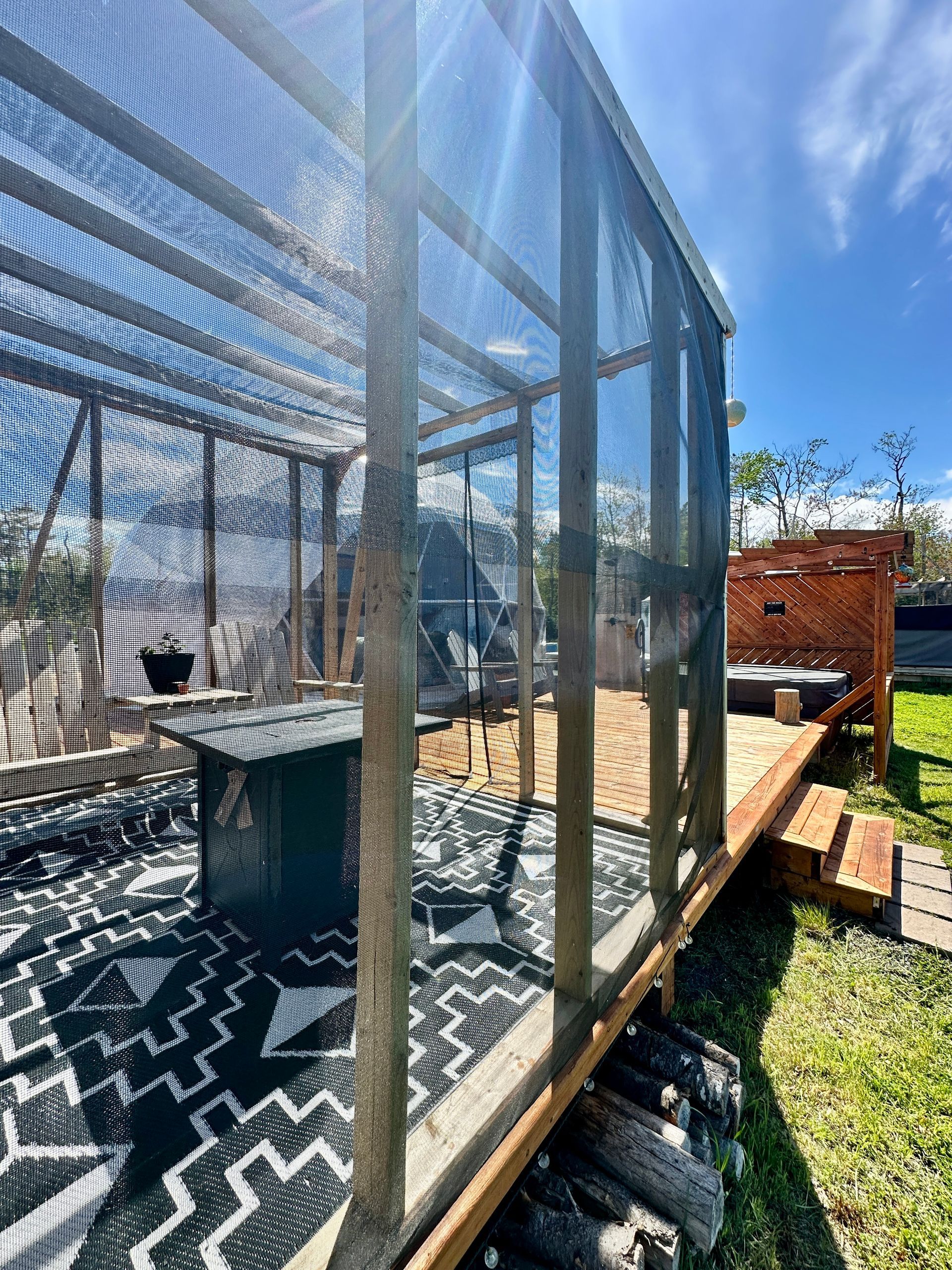 Outdoor Gazebo with Propane Fire Table 