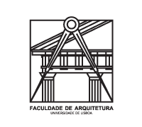 Logo of Faculdade de Arquitectura, Universidade de Lisboa. Features a square with a compass over a stylized architectural structure.