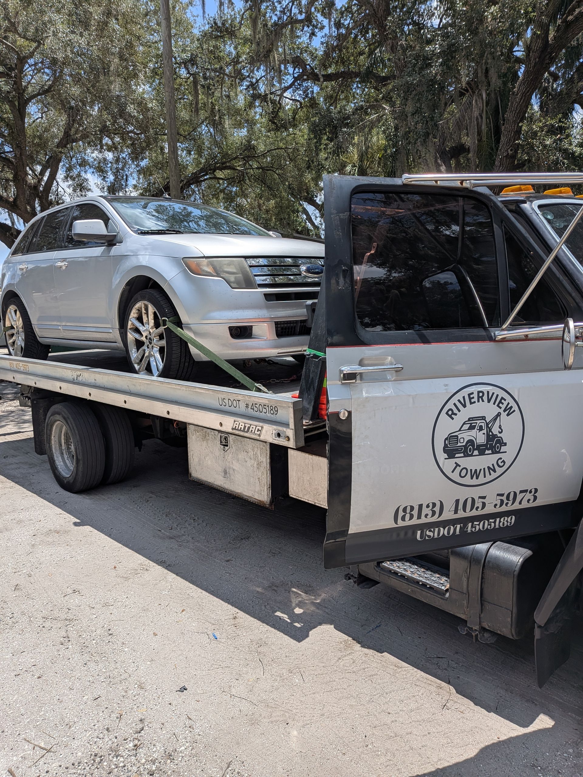 Breakdown tow of a sporty sedan