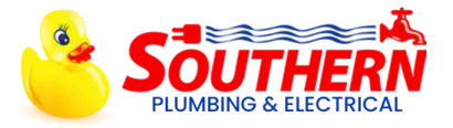 Southern Plumbing & Electrical logo with yellow rubber duck and red-and-blue text