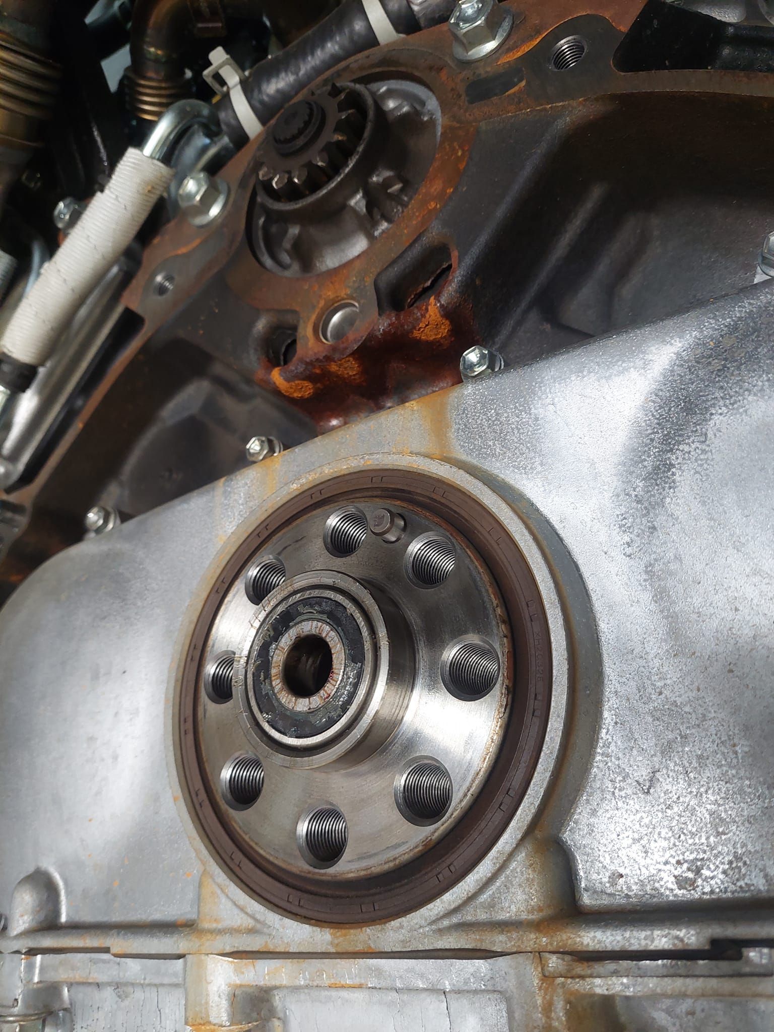 Close-up Of a Vehicle’s Engine Flywheel and Surrounding Metal Components — TasMech Auto Services In Mornington, TAS