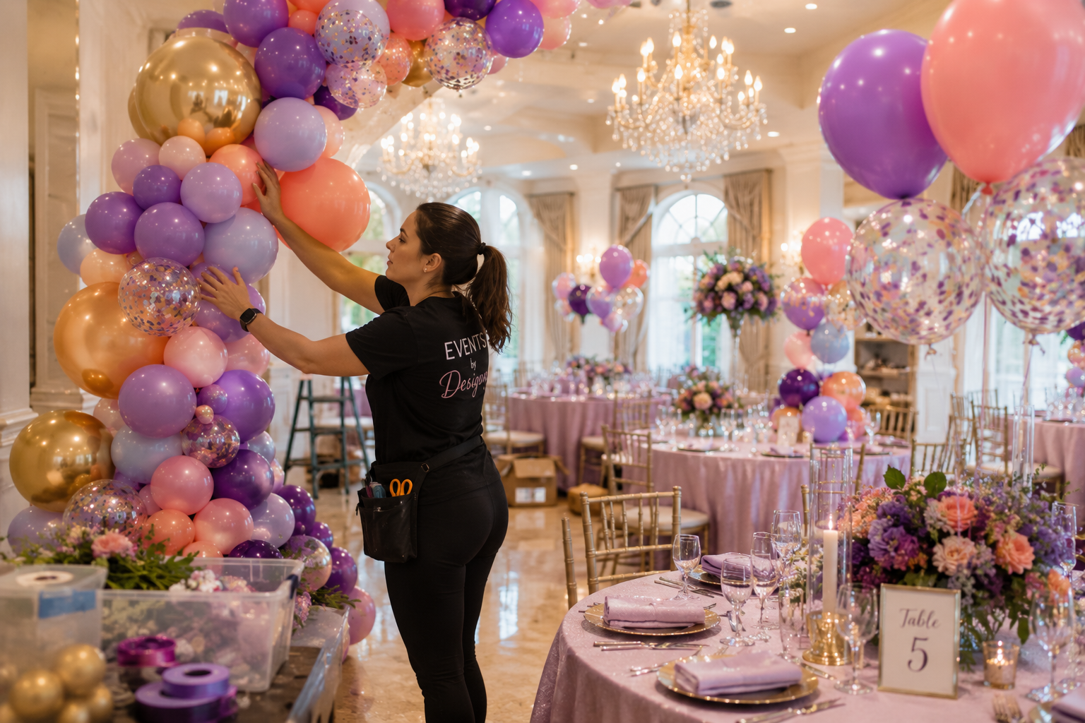 balloon setup professional event planner decorating venue