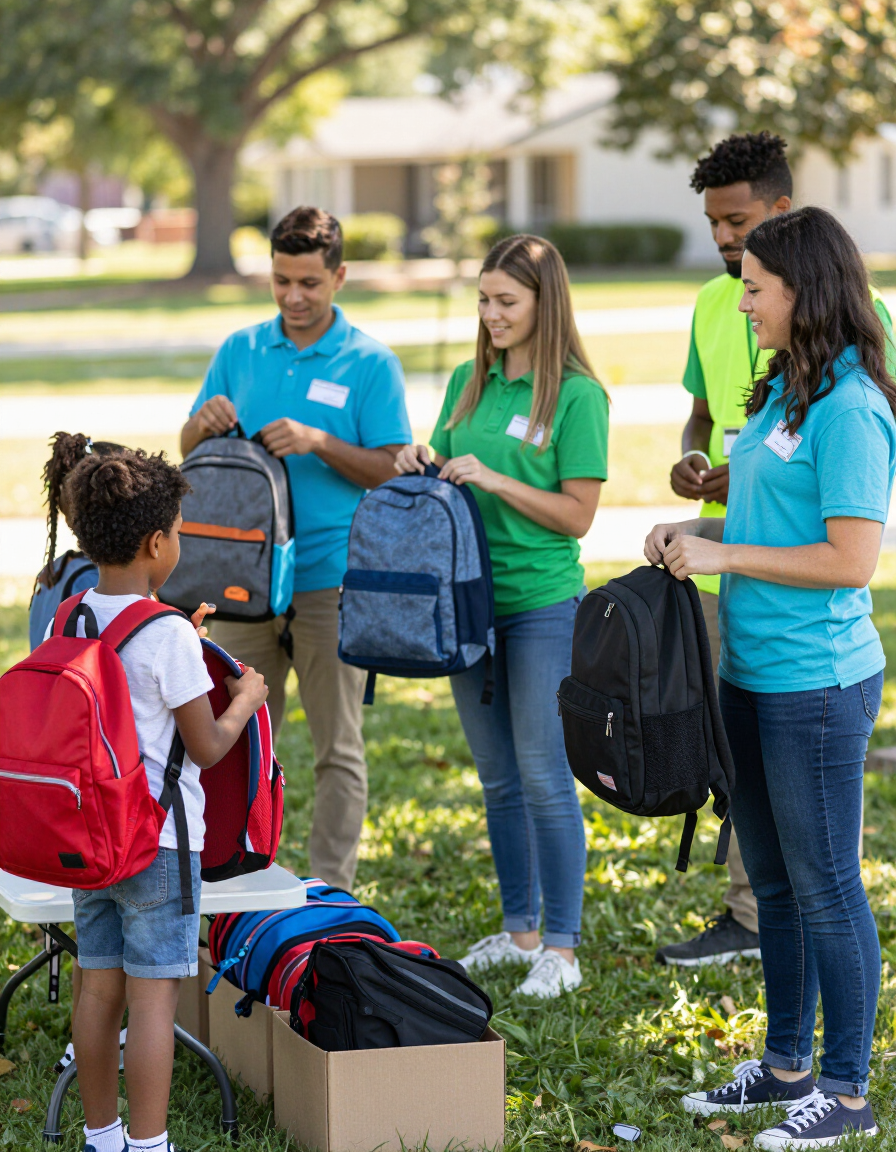 Back-to-school backpack event