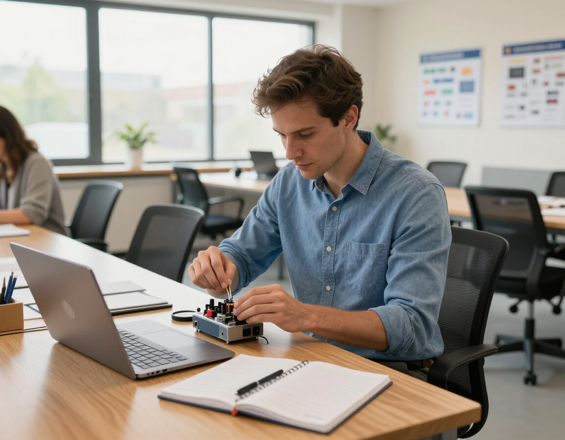 A participant building new skills