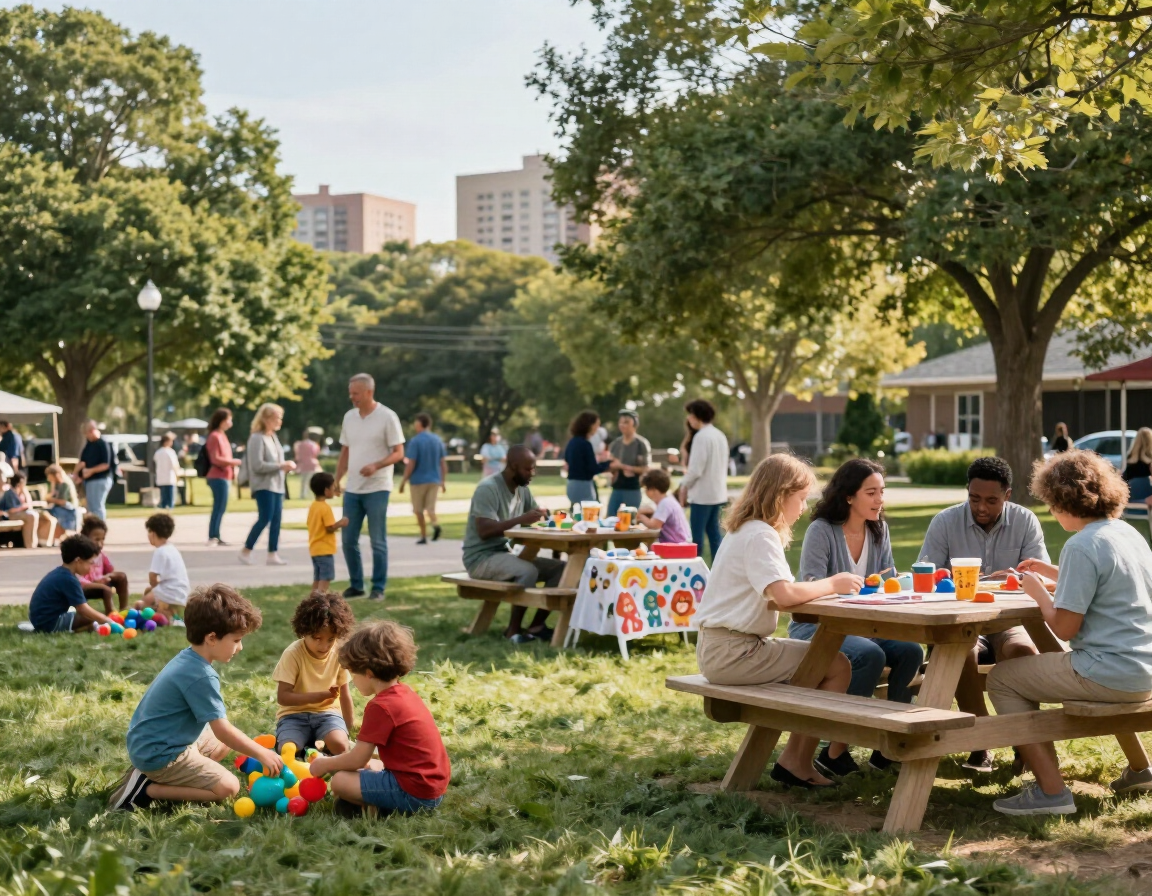 Community event with families and children