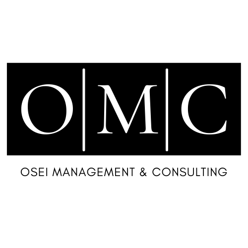 Black and white logo with 