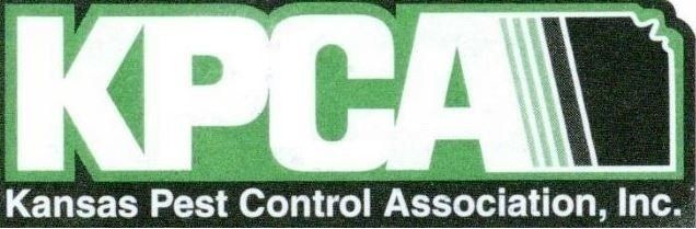 The green logo for the Kansas Pest Control Association, Inc., which features the acronym KPCA shaped like the state of Kansas.