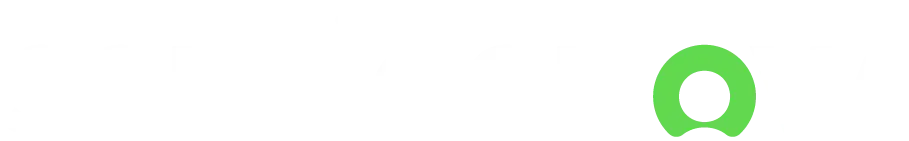 Green circular logo centered on a white background with a small black underline near the bottom