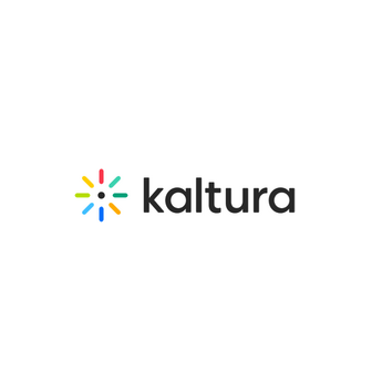 Kaltura logo with multicolored starburst icon and black wordmark on a white background