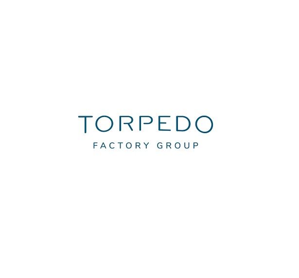 Torpedo Factory Group logo in blue on a white background